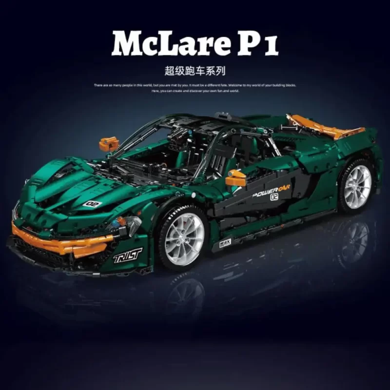 Technic Brick Set Emerald Green McLaren P1 MOULDKING 13091 - Image 5