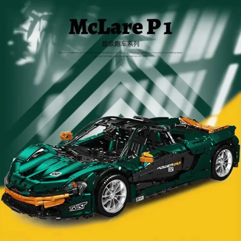 Technic Brick Set Emerald Green McLaren P1 MOULDKING 13091 - Image 4